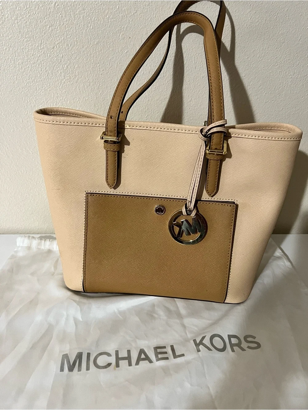 Michael Kors Blush and Tan Two-Tone Tote